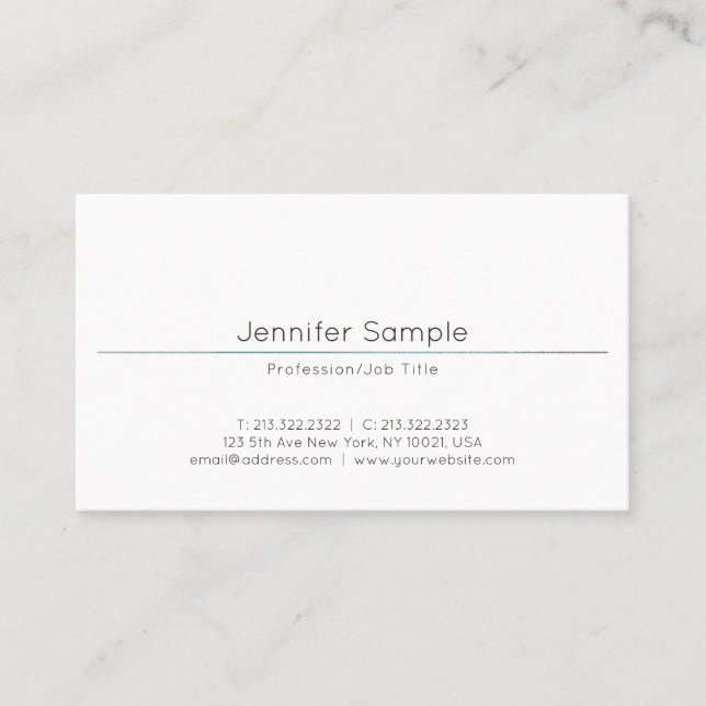 Stylish Design Modern Sleek Plain Luxury Trendy Business Card (Front)
