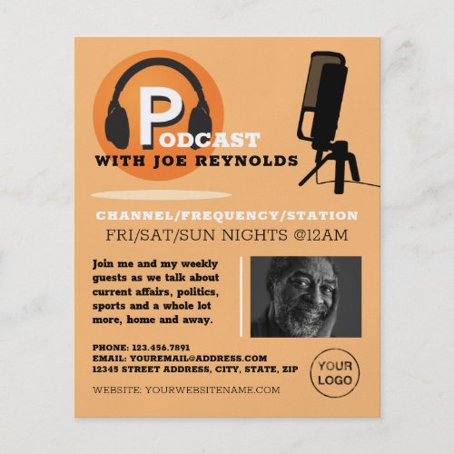 Stylish Design Podcaster Podcast Advertising Flyer