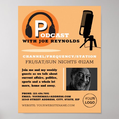 Stylish Design Podcaster Podcast Advertising Poster