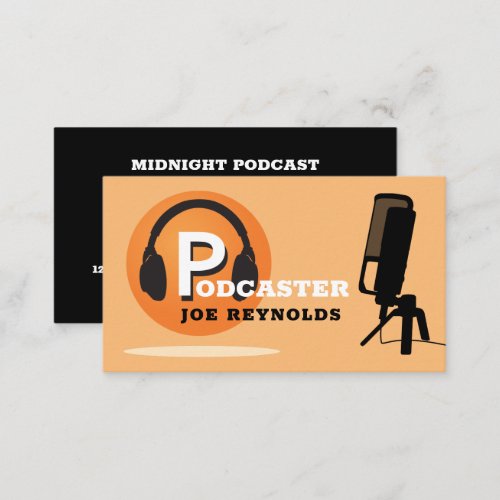 Stylish Design Podcaster Podcast Business Card