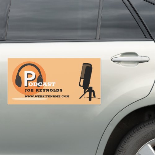 Stylish Design Podcaster Podcast Car Magnet