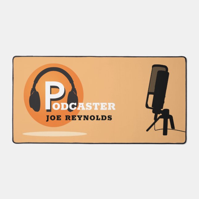 Stylish Design, Podcaster, Podcast Desk Mat (Front)