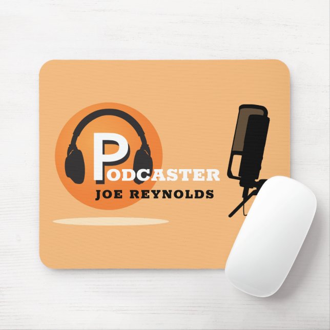 Stylish Design, Podcaster, Podcast Mouse Pad (With Mouse)