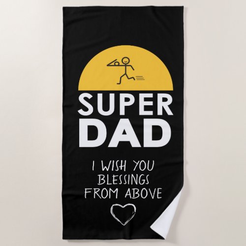 Stylish Design SUPER DAD Personalized Wishes Beach Towel
