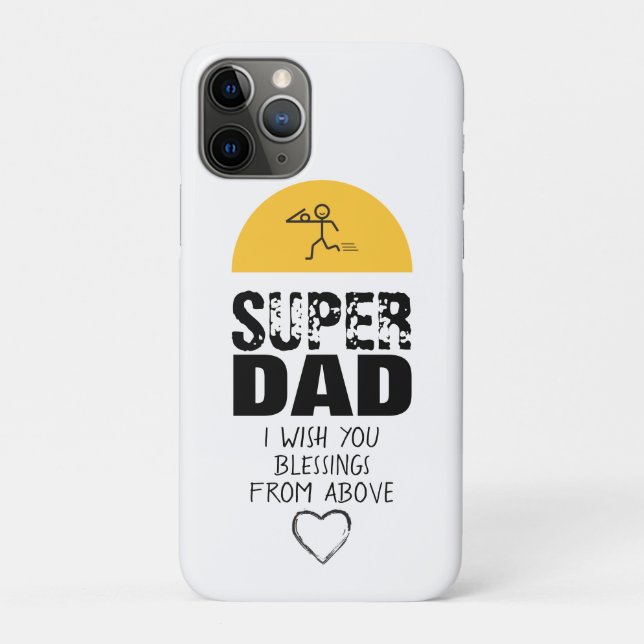 Stylish Design "SUPER DAD" Personalized Wishes Case-Mate iPhone Case (Back)
