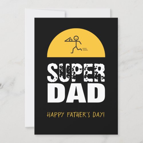 Stylish Design SUPER DAD Personalized Wishes Invitation