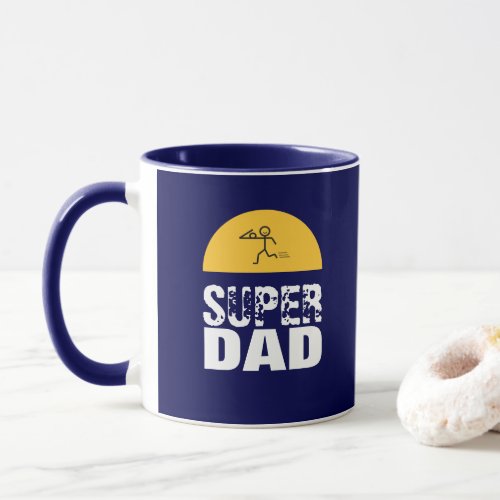 Stylish Design SUPER DAD Personalized Wishes Mug