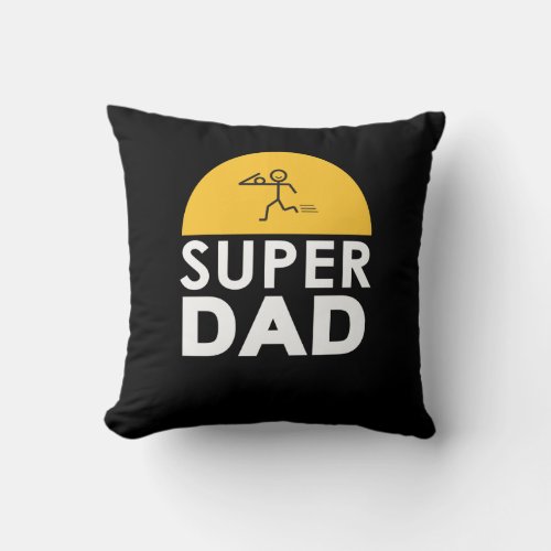 Stylish Design SUPER DAD Personalized Wishes Throw Pillow