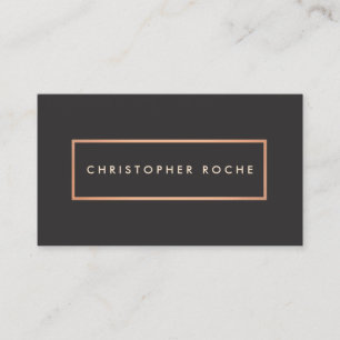 Stylish Designer Copper Frame Warm Black Business Card