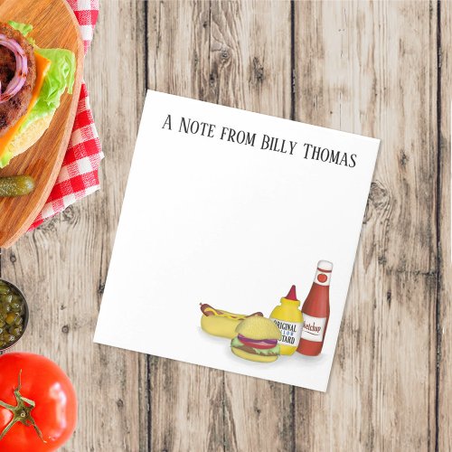 Stylish Desk Decor Custom Hamburger and Hotdog Notepad