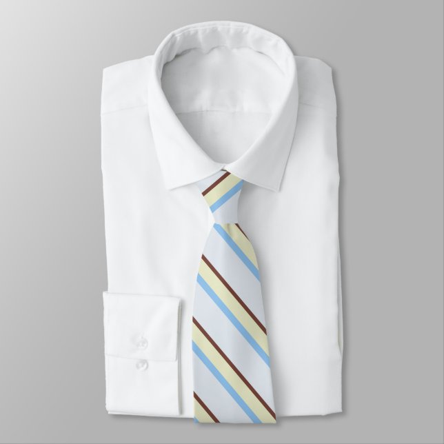 Stylish diagonal pastel stripes pattern neck tie (Tied)