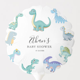 Stylish Dinosaur Baby Shower White Balloon