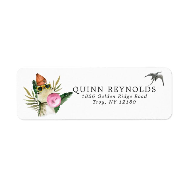 Stylish Dinosaur | Return Address Label (Front)