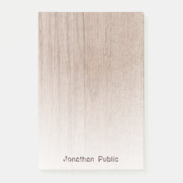 Stylish Distressed Text Elegant Brown Wood Look Post-it Notes