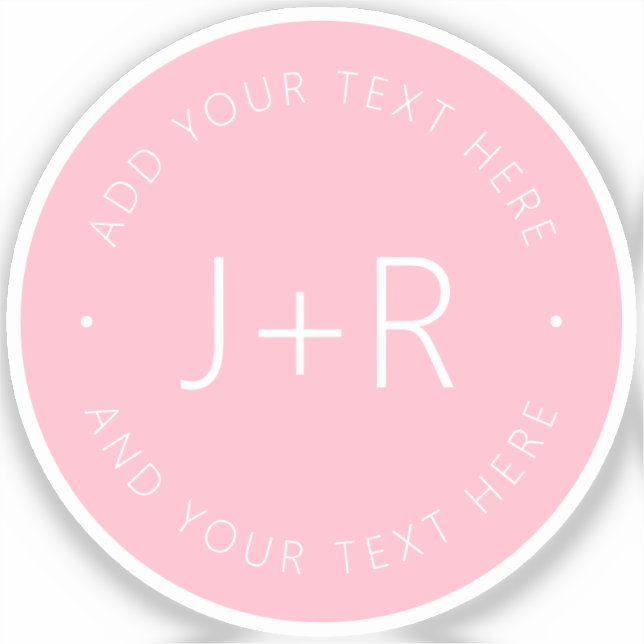 Stylish DIY Couples Monogram & Editable Sticker (Front)