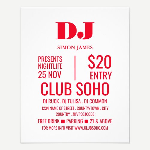 Stylish DJ, Club Event Advertising Flyer
