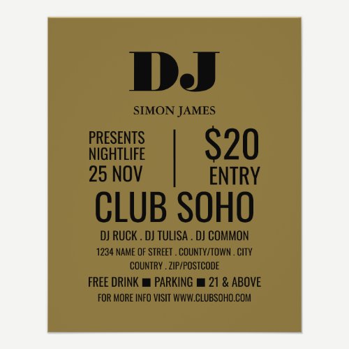 Stylish DJ, Club Event Advertising Flyer
