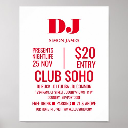 Stylish DJ Club Event Advertising Poster