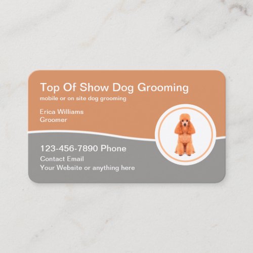 Stylish Dog Groomer And Grooming Service  Business Card