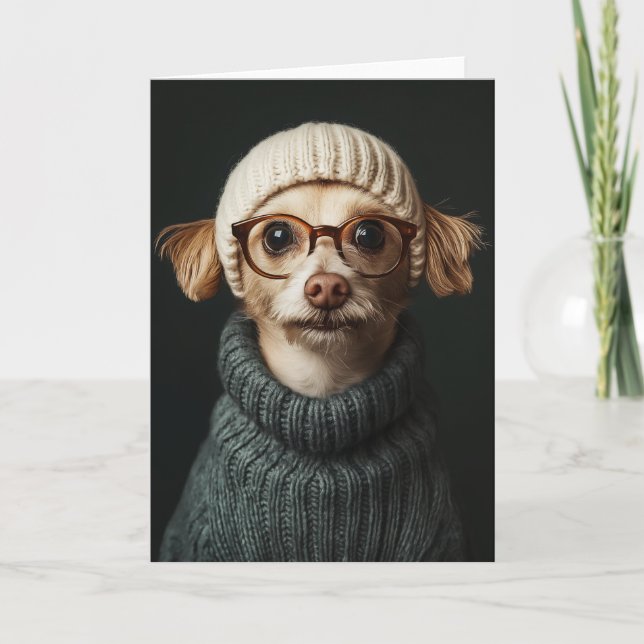 Stylish Dog in Cozy Outfit Invitation (Front)
