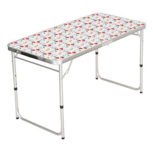 Stylish DOG PAW PRINTS and LOVE HEARTS Tailgate Beer Pong Table