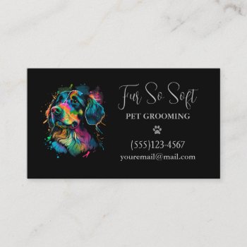 Stylish Dog Pet Grooming Service Business Card by tyraobryant at Zazzle