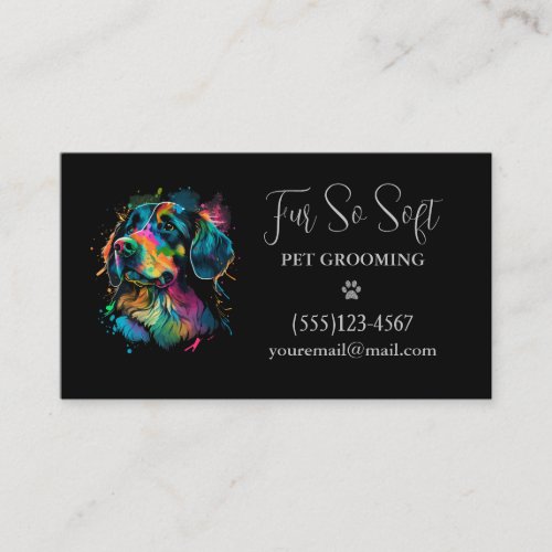 Stylish Dog Pet Grooming Service Business Card