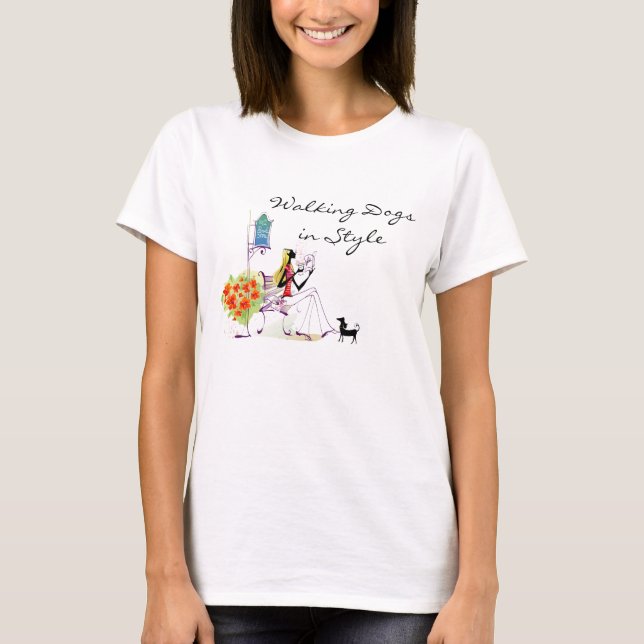 Stylish Dog Walker T-Shirt (Front)