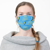 Stylish Down Syndrome Awareness Ribbon Reusable Adult Cloth Face Mask (Worn)