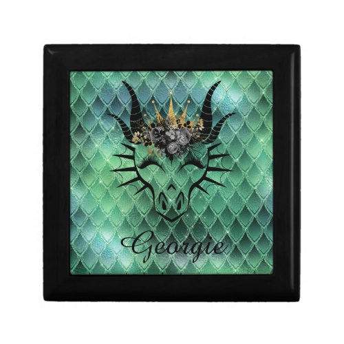 Stylish Dragon Head  Green Scales Gift Box