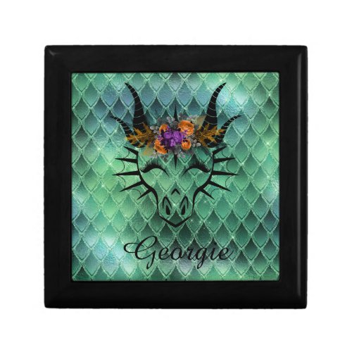 Stylish Dragon Head  Green Scales Gift Box