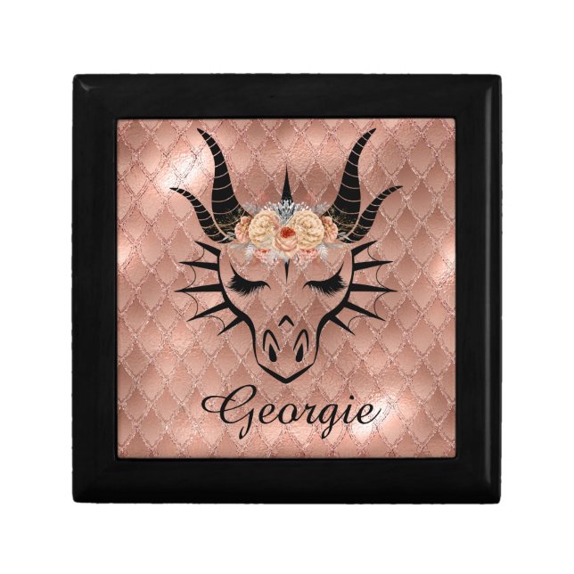 Stylish Dragon Head & Pink Scales Gift Box (Front)