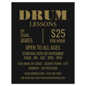 Stylish Drum Lessons Advertising Flyer