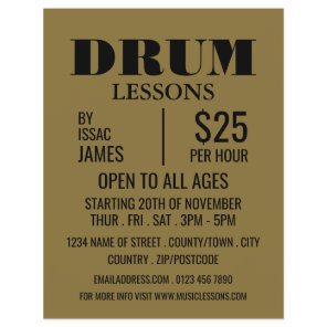 Stylish Drum Lessons Advertising Flyer