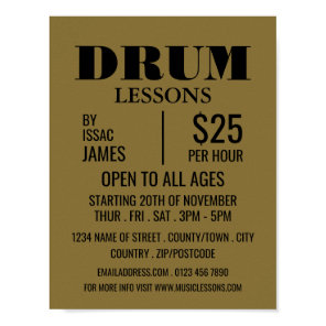 Stylish Drum Lessons Advertising Poster