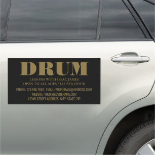 Stylish Drummer, Professional Musician Car Magnet