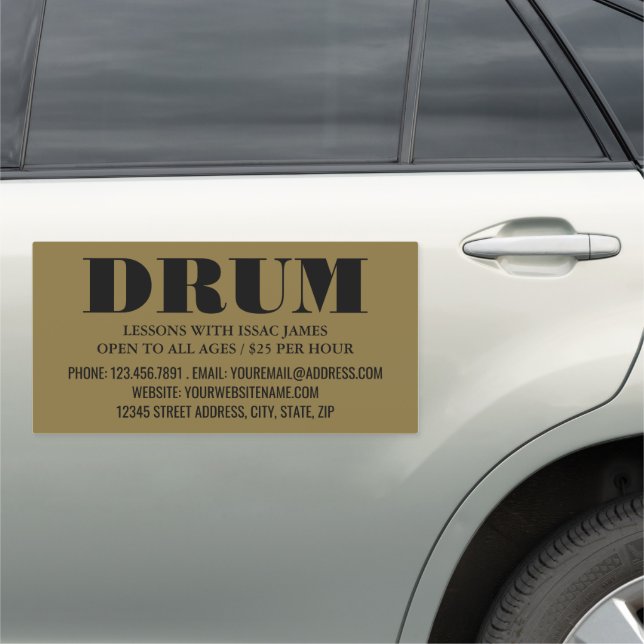 Stylish Drummer, Professional Musician Car Magnet (In Situ)