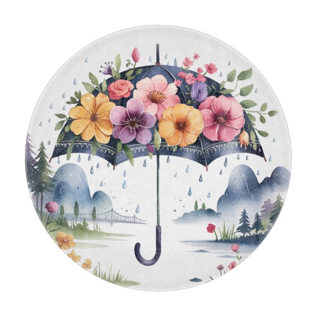  Stylish & Durable Kitchen Accessory Floral  Cutting Board (Front)