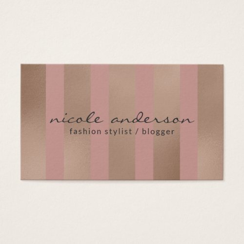 Stylish Dusty Rose and Copper Stripes