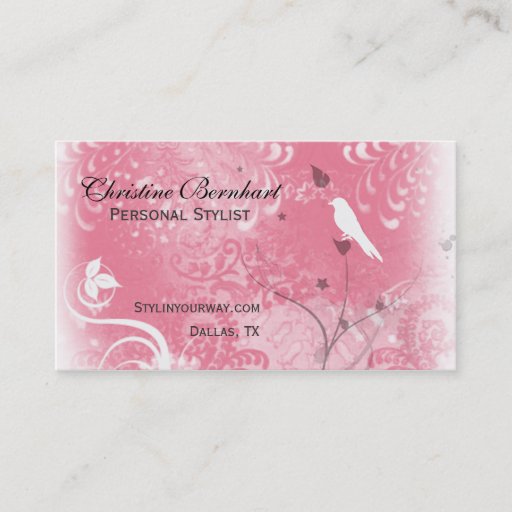 Customizable Stylish Dusty Rose Flourish Business Card