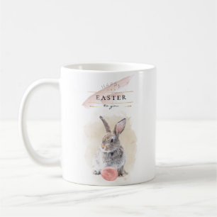 Stylish Easter Bunny Happy Easter Watercolor Art Coffee Mug