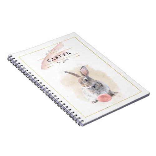 Stylish Easter Bunny  Happy Easter Watercolor Art Notebook