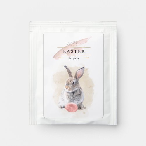Stylish Easter Bunny  Happy Easter Watercolor Art Tea Bag Drink Mix