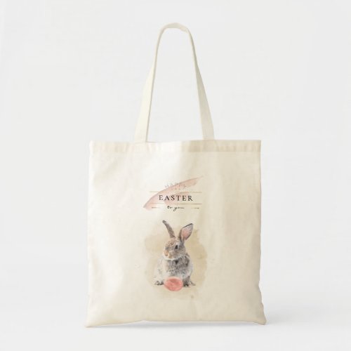 Stylish Easter Bunny  Happy Easter Watercolor Art Tote Bag