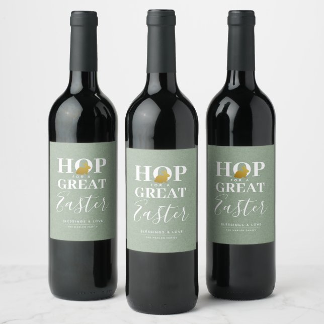 Stylish Easter Personalized Wine Label (Bottles)