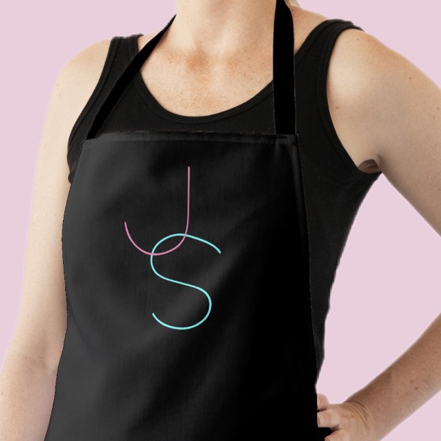 Stylish Editable Any Two Modern Looking Initials  Apron (Creator Uploaded)