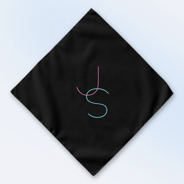 Stylish Editable Any Two Modern Looking Initials  Bandana (Creator Uploaded)