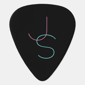 Stylish Editable Any Two Modern Looking Initials  Guitar Pick