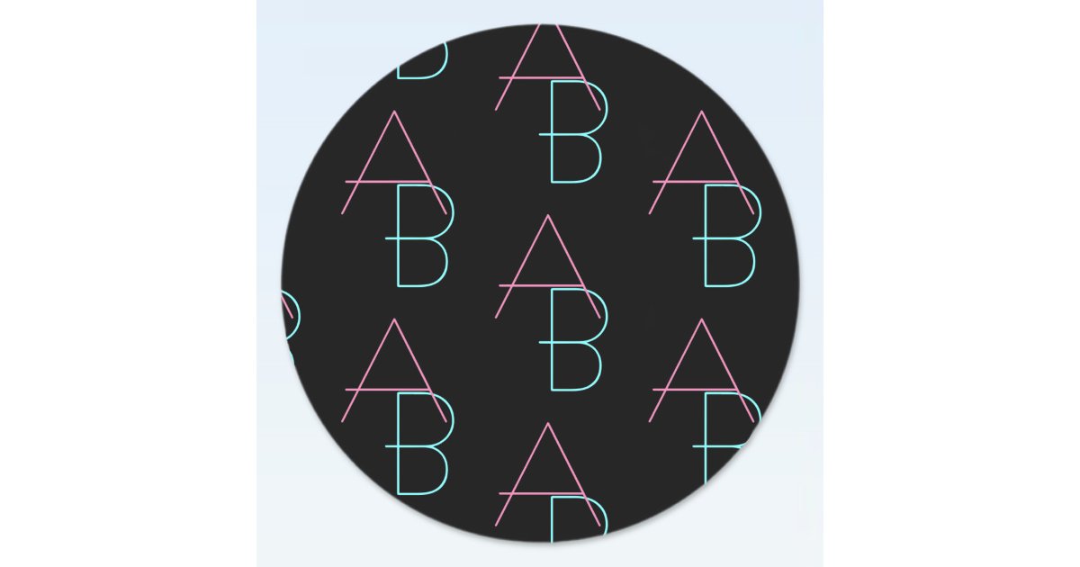 Stylish Editable Any Two Modern Tiled Initials Classic Round Sticker ...