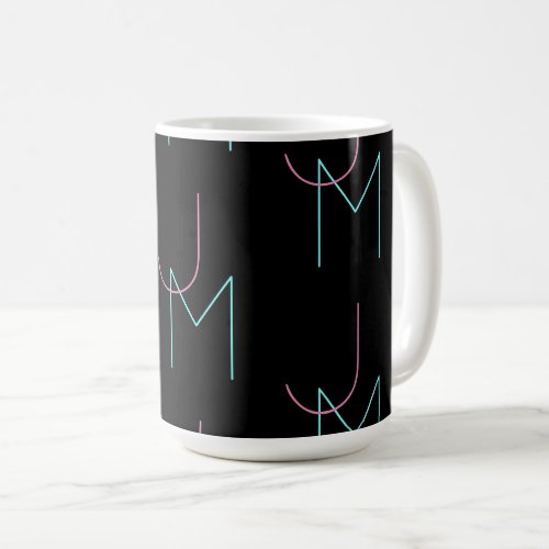 Stylish Editable Any Two Modern Tiled Initials  Coffee Mug